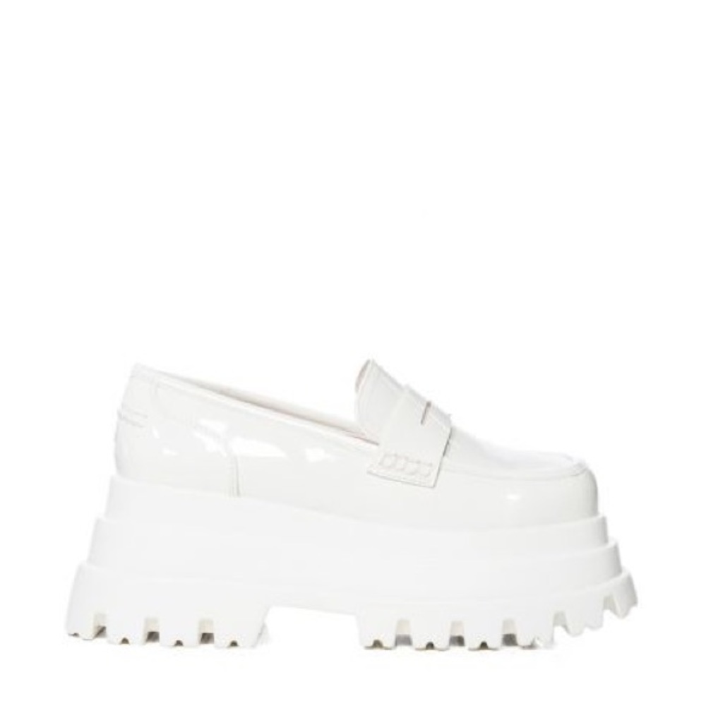 Azalea Wang White Patent Leather Platform Loafer - Picture 4 of 4